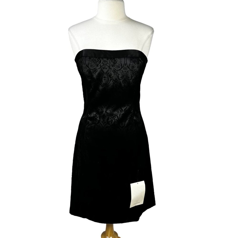 Robin Jordan Strapless Cocktail Dress Womens Size 8 Black New Bloomingdales